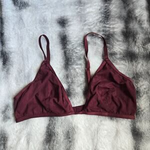 Mesh Bralette Burgundy XS Sheer Stretch Triangle Brami